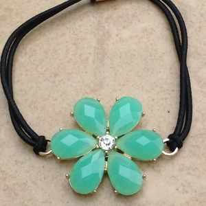 Gold Tone Turquoise Flower Hair Accessory Bracelet